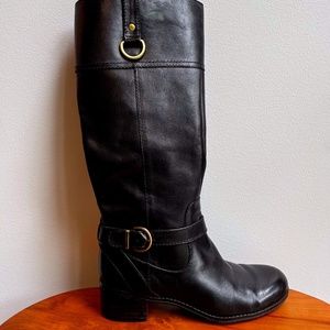 Bandolino Tall Leather Carmine Boot, Black, Size 7